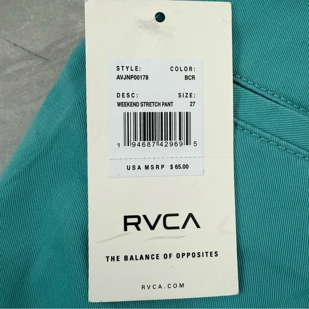 Women’s RVCA Weekend Stretch Mid-Rise Straight Leg Pant Pockets Size 27 - Picture 13 of 16